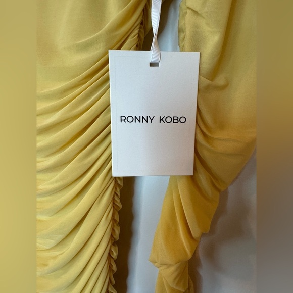 Ronny Kobo Yellow Rushed Dress – Brand New with Tags! - Picture 7 of 11